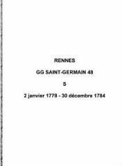 177 vues  - Paroisse Saint-Germain, sépultures (02/01/1778 - 30/12/1784). (ouvre la visionneuse)