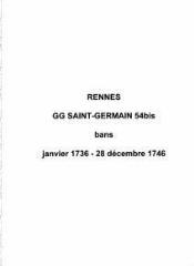 197 vues  - Paroisse Saint-Germain, bans de mariages (01/1736 - 28/12/1746). (ouvre la visionneuse)
