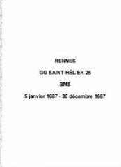36 vues  - Paroisse Saint-Hélier, baptêmes, mariages et sépultures (05/01/1687 - 30/12/1687). (ouvre la visionneuse)