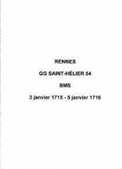 19 vues  - Paroisse Saint-Hélier, baptêmes, mariages et sépultures (03/01/1715 - 05/01/1716). (ouvre la visionneuse)