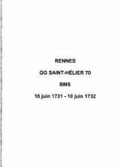 28 vues  - Paroisse Saint-Hélier, baptêmes, mariages et sépultures (16/06/1731 - 10/06/1732). (ouvre la visionneuse)
