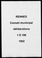 579 vues - Délibérations du conseil municipal (1962). (ouvre la visionneuse)