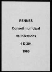 1241 vues - Délibérations du conseil municipal (1968). (ouvre la visionneuse)