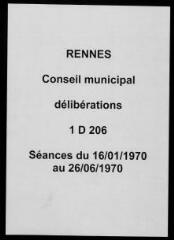 794 vues - Délibérations du conseil municipal (janvier - juin 1970). (ouvre la visionneuse)
