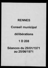 606 vues - Délibérations du conseil municipal (janvier - juin 1971). (ouvre la visionneuse)