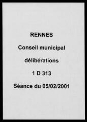 489 vues Délibérations du conseil municipal (février 2001).