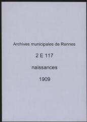 271 vues  dont 1 indexée - Registre des naissances (1909). (ouvre la visionneuse)