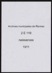 286 vues  dont 1 indexée - Registre des naissances (1911). (ouvre la visionneuse)