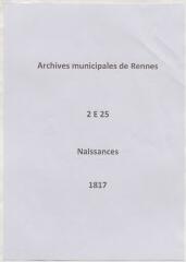 239 vues  - Registre des naissances (1817). (ouvre la visionneuse)