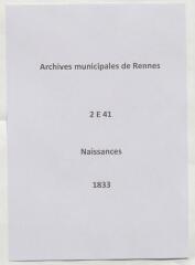 267 vues  - Registre des naissances (1833). (ouvre la visionneuse)