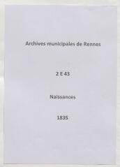 259 vues  - Registre des naissances (1835). (ouvre la visionneuse)