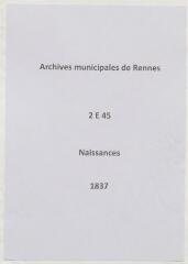 254 vues  - Registre des naissances (1837). (ouvre la visionneuse)