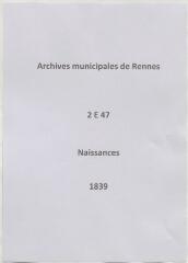252 vues  - Registre des naissances (1839). (ouvre la visionneuse)
