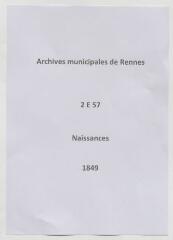 210 vues  - Registre des naissances (1849). (ouvre la visionneuse)