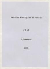 189 vues  - Registre des naissances (1855). (ouvre la visionneuse)