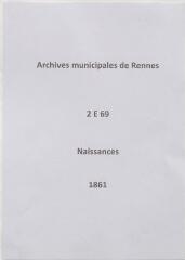 199 vues  - Registre des naissances (1861). (ouvre la visionneuse)