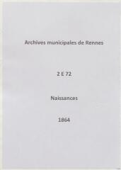 212 vues  - Registre des naissances (1864). (ouvre la visionneuse)