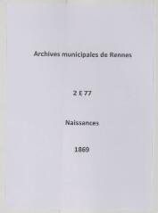 248 vues  - Registre des naissances (1869). (ouvre la visionneuse)