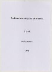 257 vues  - Registre des naissances (1875). (ouvre la visionneuse)