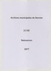 298 vues  - Registre des naissances (1877). (ouvre la visionneuse)