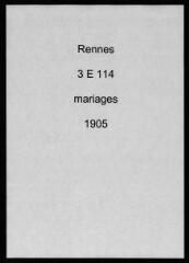 328 vues  - Registre des mariages (1905). (ouvre la visionneuse)