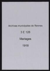 303 vues  - Registre des mariages (1918). (ouvre la visionneuse)