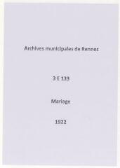 351 vues  - Registre des mariages (1922). (ouvre la visionneuse)