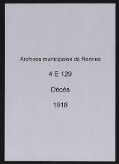 104 vues  dont 2 indexées - Registre des décès : 2 décembre 1918 (acte n°2944) au 31 décembre 1918 (acte n°3233). (ouvre la visionneuse)