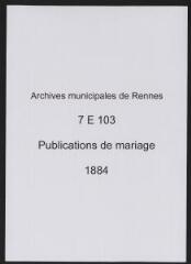 403 vues  - Registre des publications de mariage (1884) (ouvre la visionneuse)