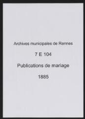 402 vues  - Registre des publications de mariage (1885) (ouvre la visionneuse)