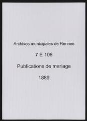 403 vues  - Registre des publications de mariage (1889) (ouvre la visionneuse)