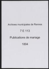 401 vues  - Registre des publications de mariage (1894) (ouvre la visionneuse)