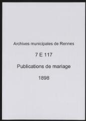 423 vues  - Registre des publications de mariage (1898) (ouvre la visionneuse)
