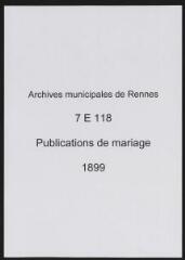 461 vues  - Registre des publications de mariage (1899) (ouvre la visionneuse)