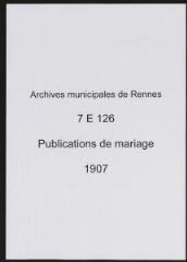462 vues  - Registre des publications de mariage (1907) (ouvre la visionneuse)
