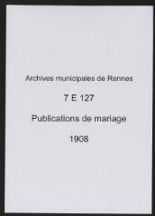 262 vues  - Registre des publications de mariage (1908) (ouvre la visionneuse)