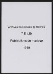 262 vues  - Registre des publications de mariage (1910) (ouvre la visionneuse)