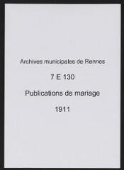 262 vues  - Registre des publications de mariage (1911) (ouvre la visionneuse)