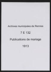 262 vues  - Registre des publications de mariage (1913) (ouvre la visionneuse)