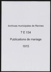 263 vues  - Registre des publications de mariage (1915) (ouvre la visionneuse)
