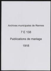 263 vues  - Registre des publications de mariage (1918) (ouvre la visionneuse)