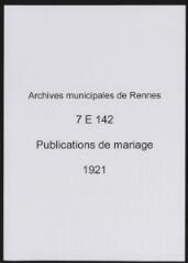 302 vues  - Registre des publications de mariage (1921) (ouvre la visionneuse)