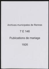 202 vues  - Registre de publications de mariage ( 1926 ) (ouvre la visionneuse)
