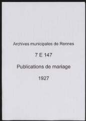 202 vues  - Registre des publications de mariage (1927) (ouvre la visionneuse)
