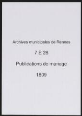 52 vues  - Registre des publications de mariage (1809) (ouvre la visionneuse)