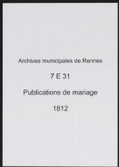 52 vues  - Registre des publications de mariage (1812) (ouvre la visionneuse)