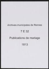54 vues  - Registre des publications de mariage (1813) (ouvre la visionneuse)