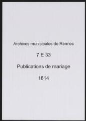 52 vues  - Registre des publications de mariage (1814) (ouvre la visionneuse)