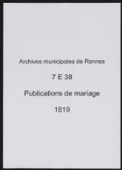 50 vues  - Registre des publications de mariage (1819) (ouvre la visionneuse)