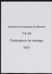 50 vues  - Registre des publications de mariage (1821) (ouvre la visionneuse)